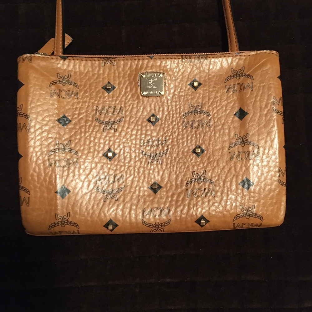 MCM crossbody visetos cognac bag